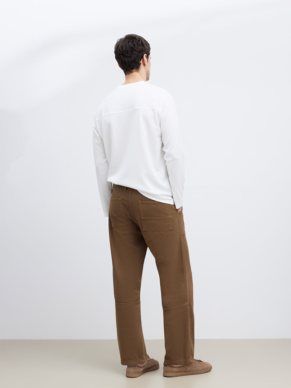 Haki Loose Fit Erkek Pantolon-3