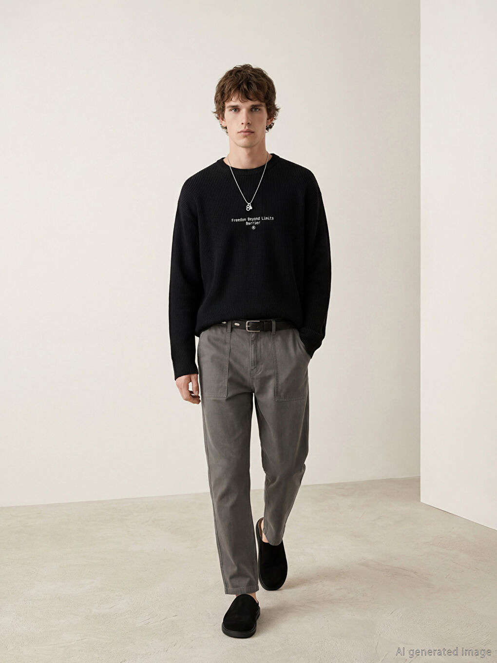 Antrasit Loose Fit Erkek Pantolon-4