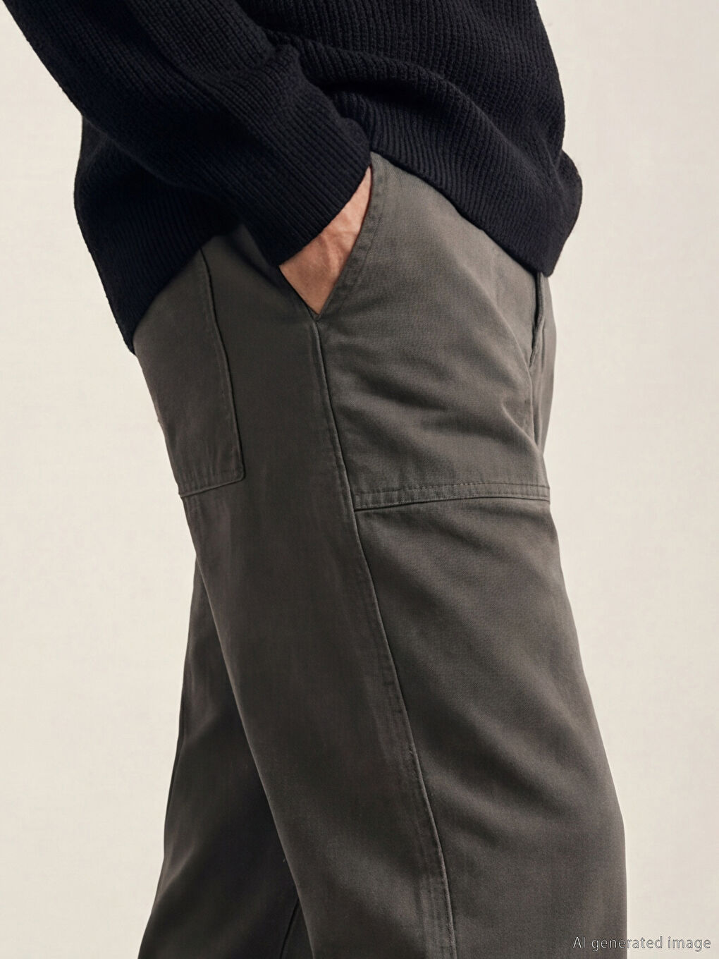 Antrasit Loose Fit Erkek Pantolon-6