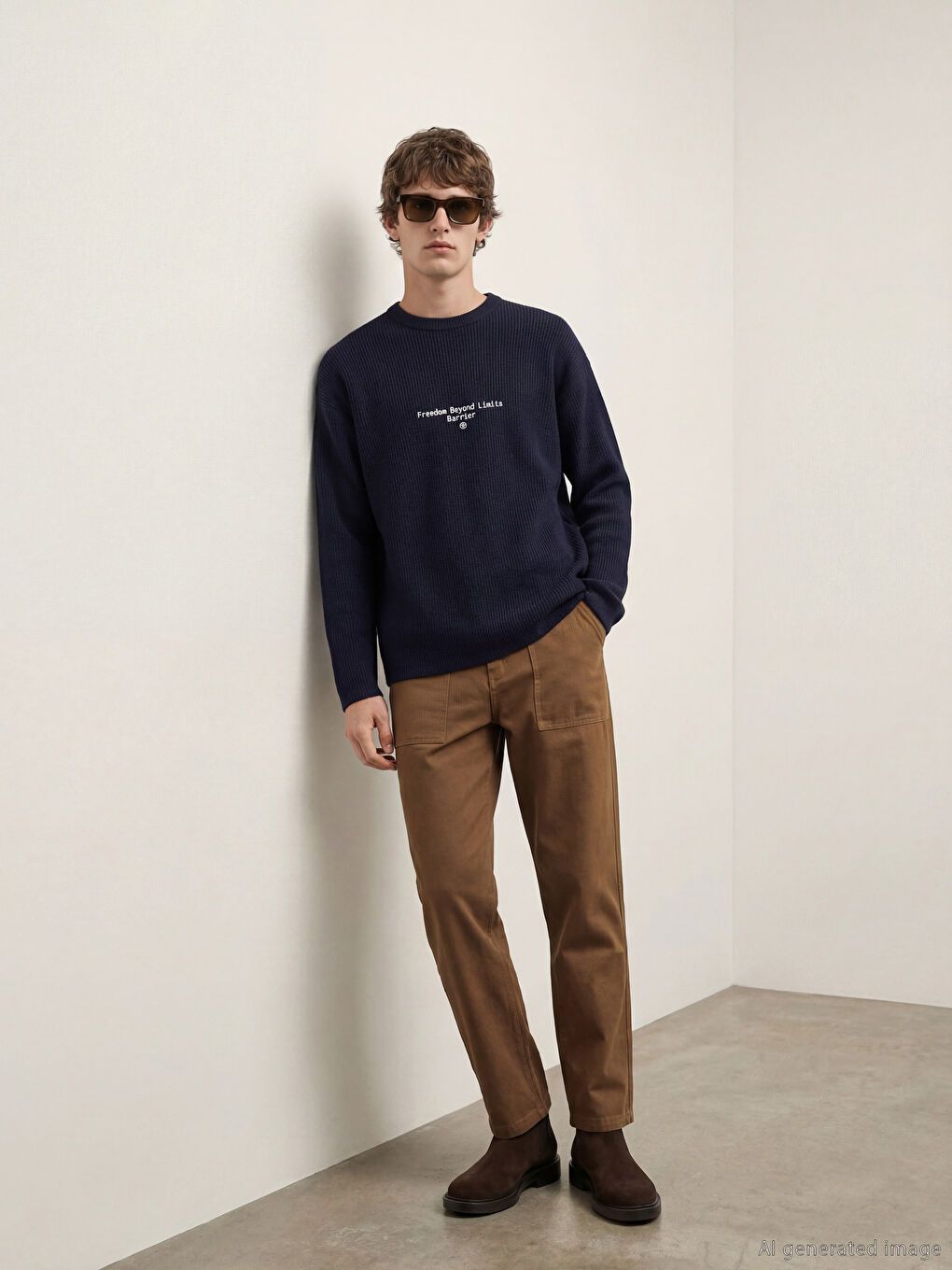 Haki Loose Fit Erkek Pantolon-4