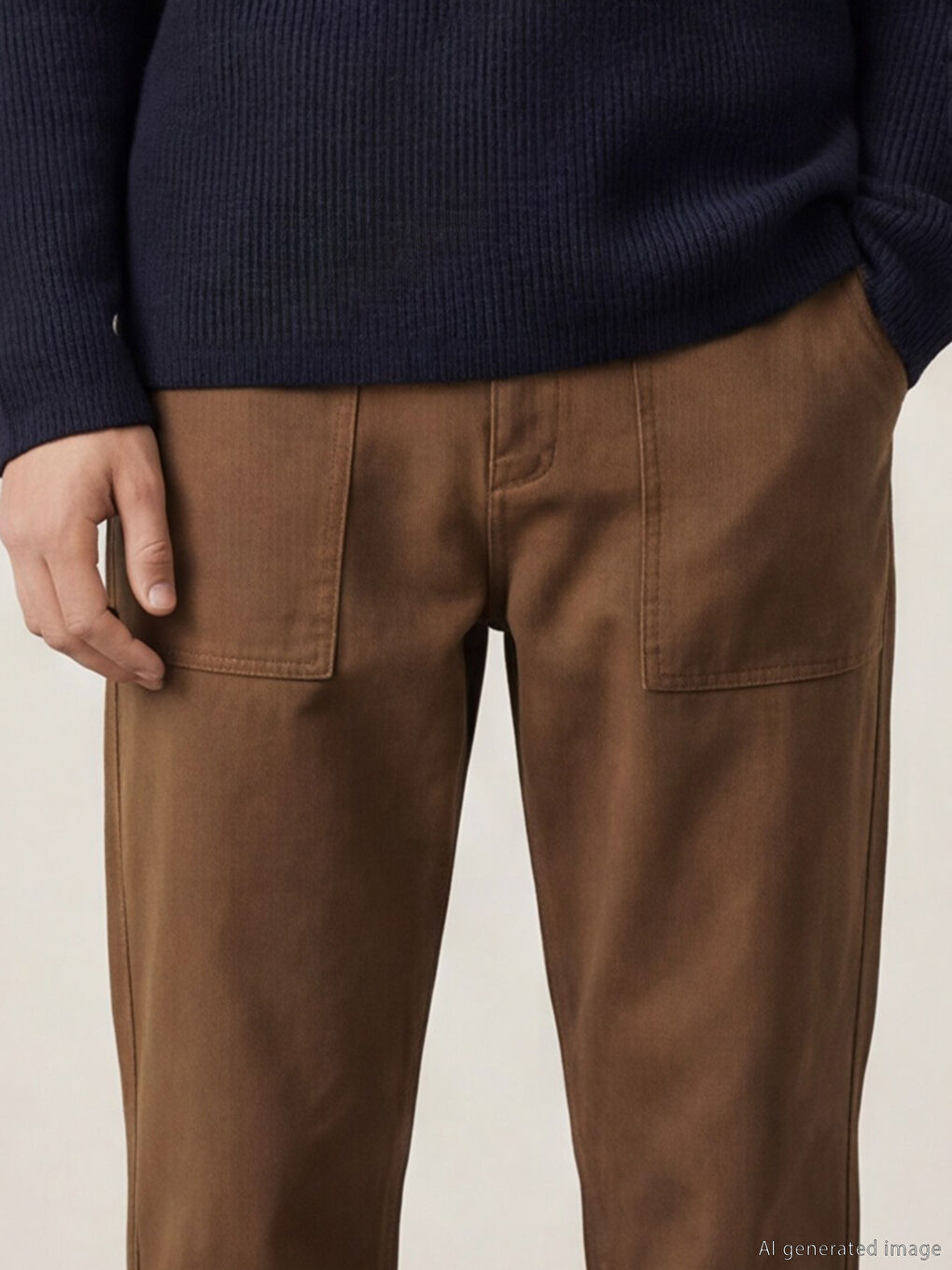 Haki Loose Fit Erkek Pantolon-6