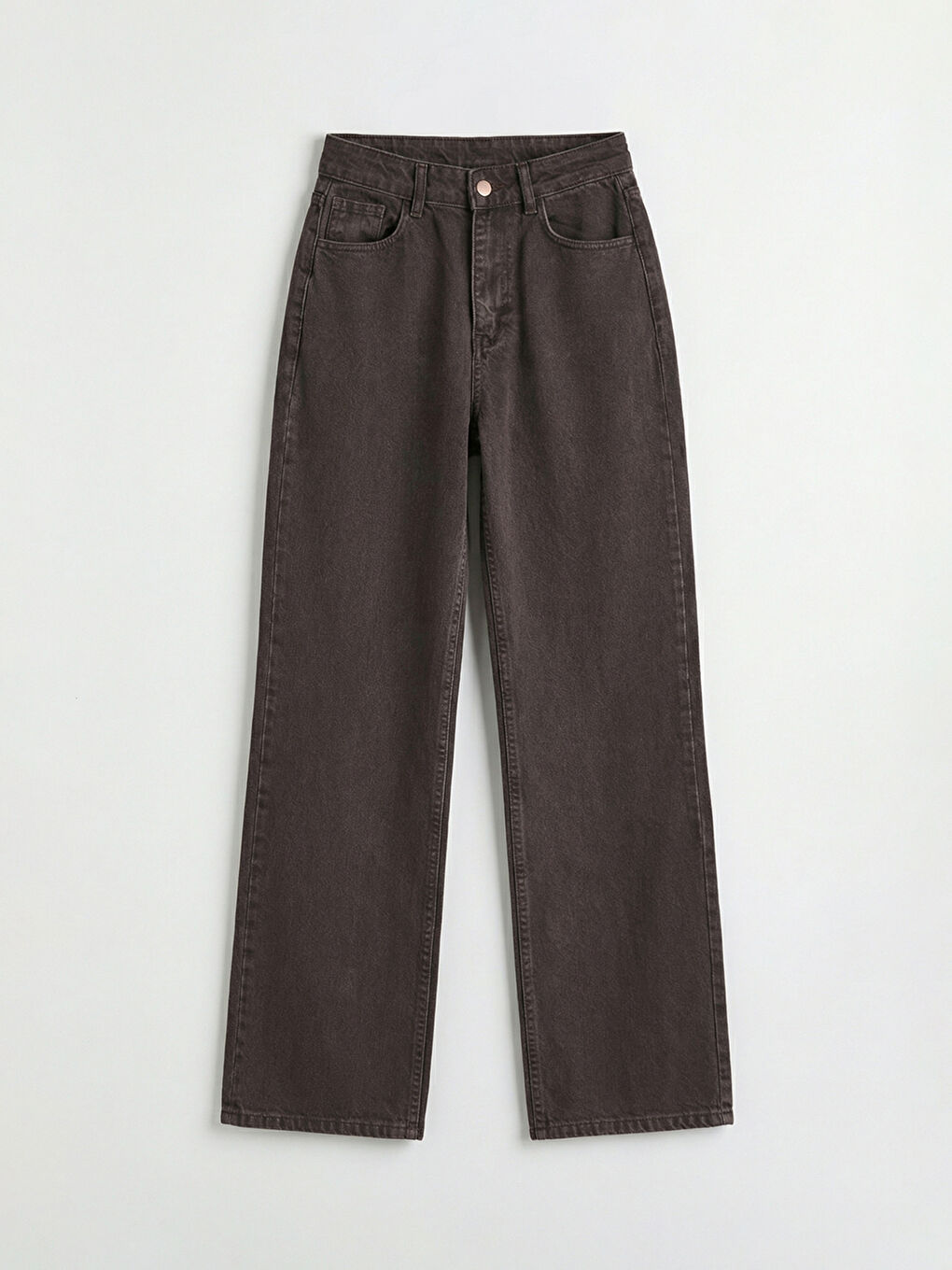 Kahverengi Wideleg Kadın Jean Pantolon