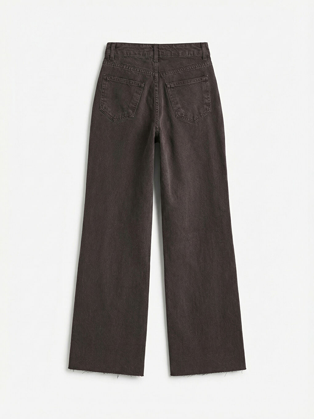 Kahverengi Wideleg Kadın Jean Pantolon-1