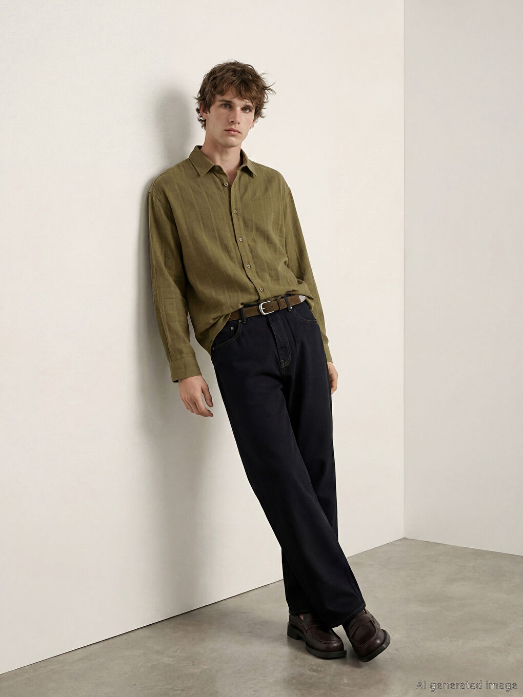 Yeşil Regular Fit Ekose Erkek Gömlek-1