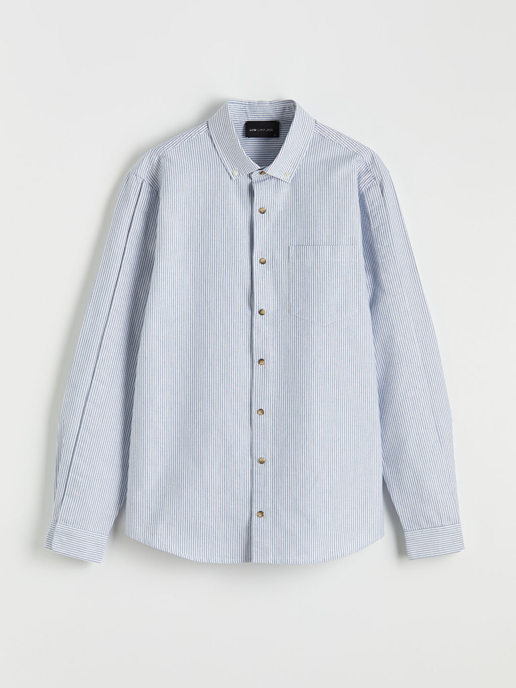 Mavi Kolay Giyilebilir Kolları Cırt Cırtlı Erkek Gömlek-3