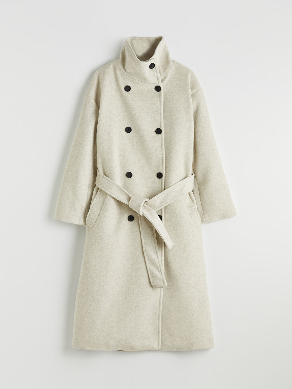 Bej Dik Yaka Kadın Kaşe Kaban		
-5