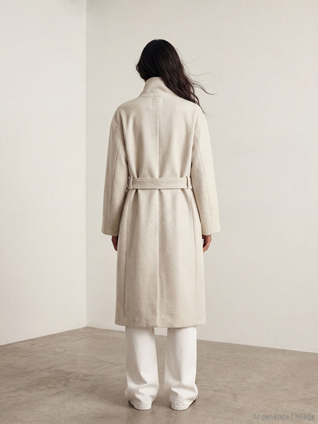 Bej Dik Yaka Kadın Kaşe Kaban		
-6