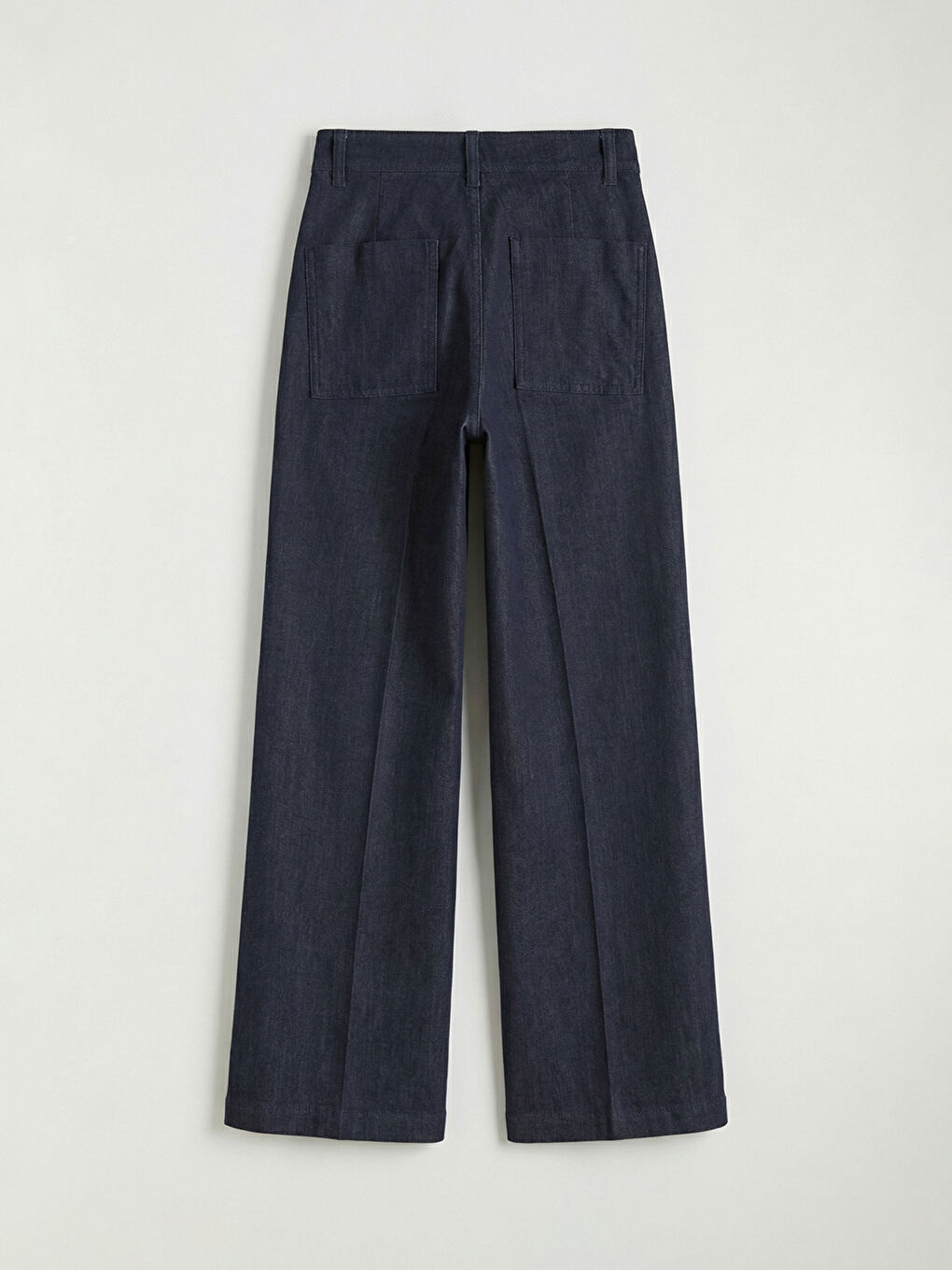 İndigo Yüksek Bel Wideleg Kadın Jean Pantolon-1