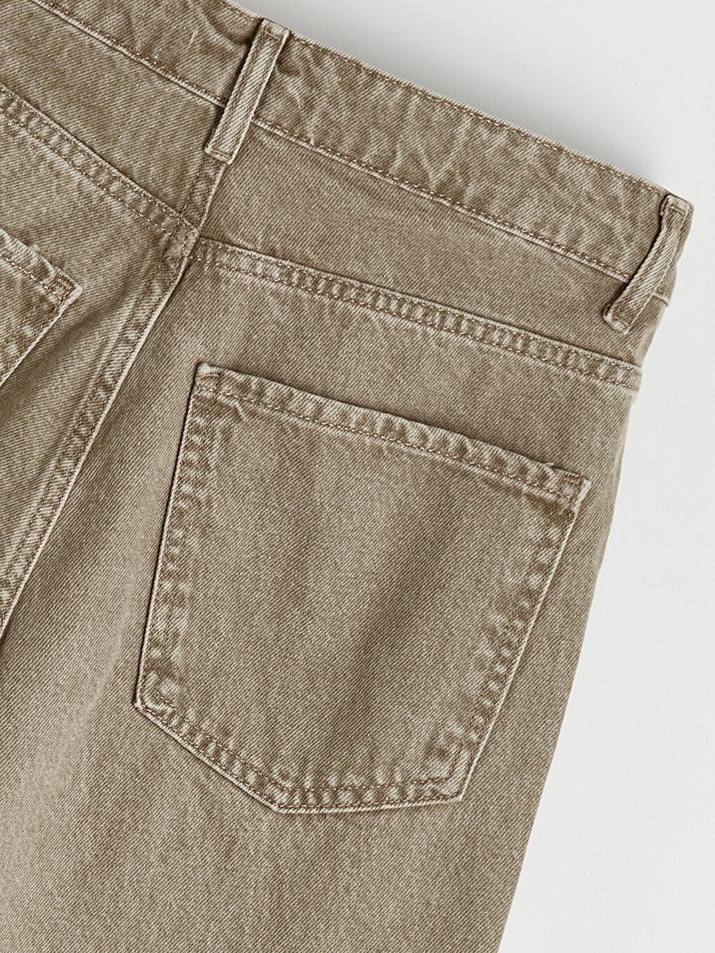 Ekru Loose Fit Erkek Jean Pantolon-1