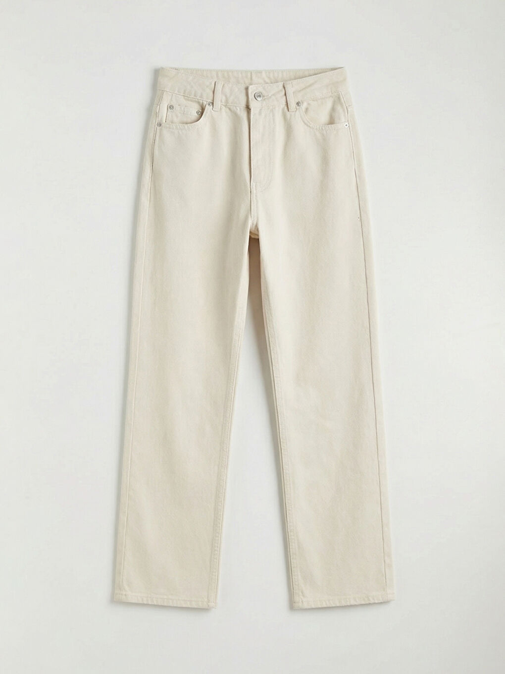 Ekru Slim Fit Kadın Jean Pantolon