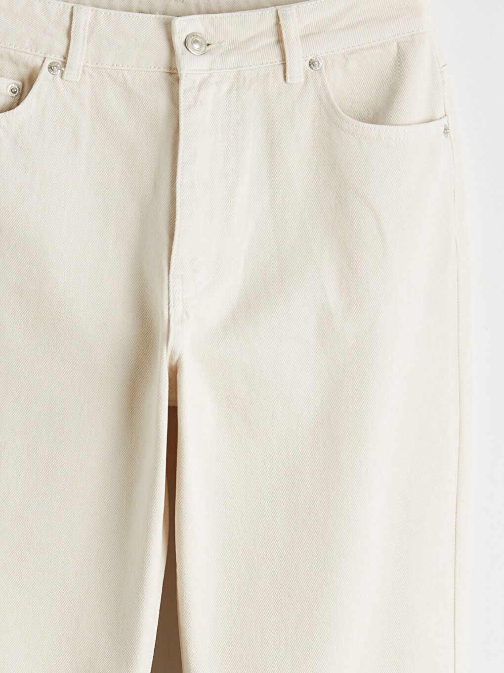 Ekru Slim Fit Kadın Jean Pantolon-4