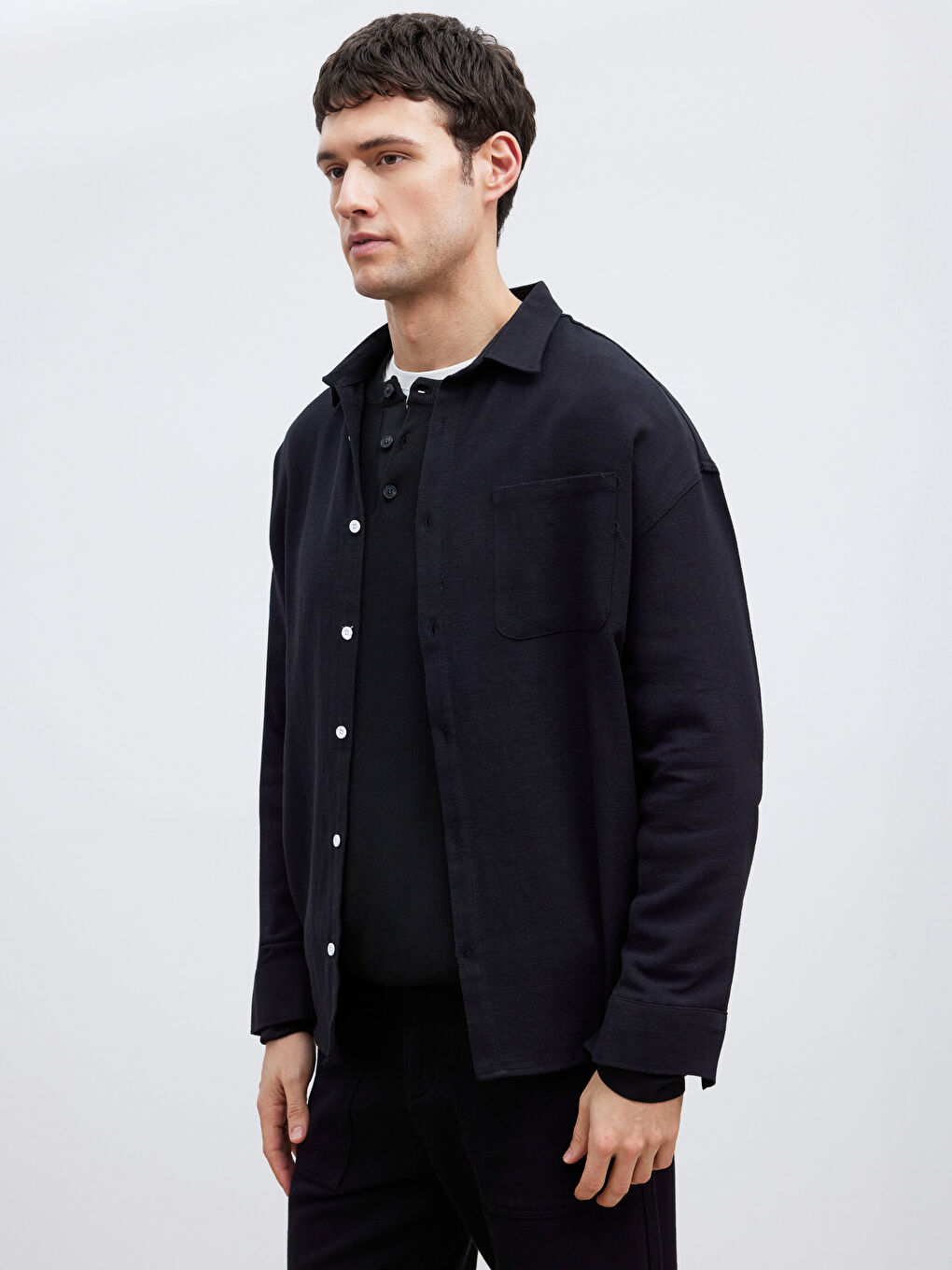 Siyah Regular Fit Erkek Gömlek