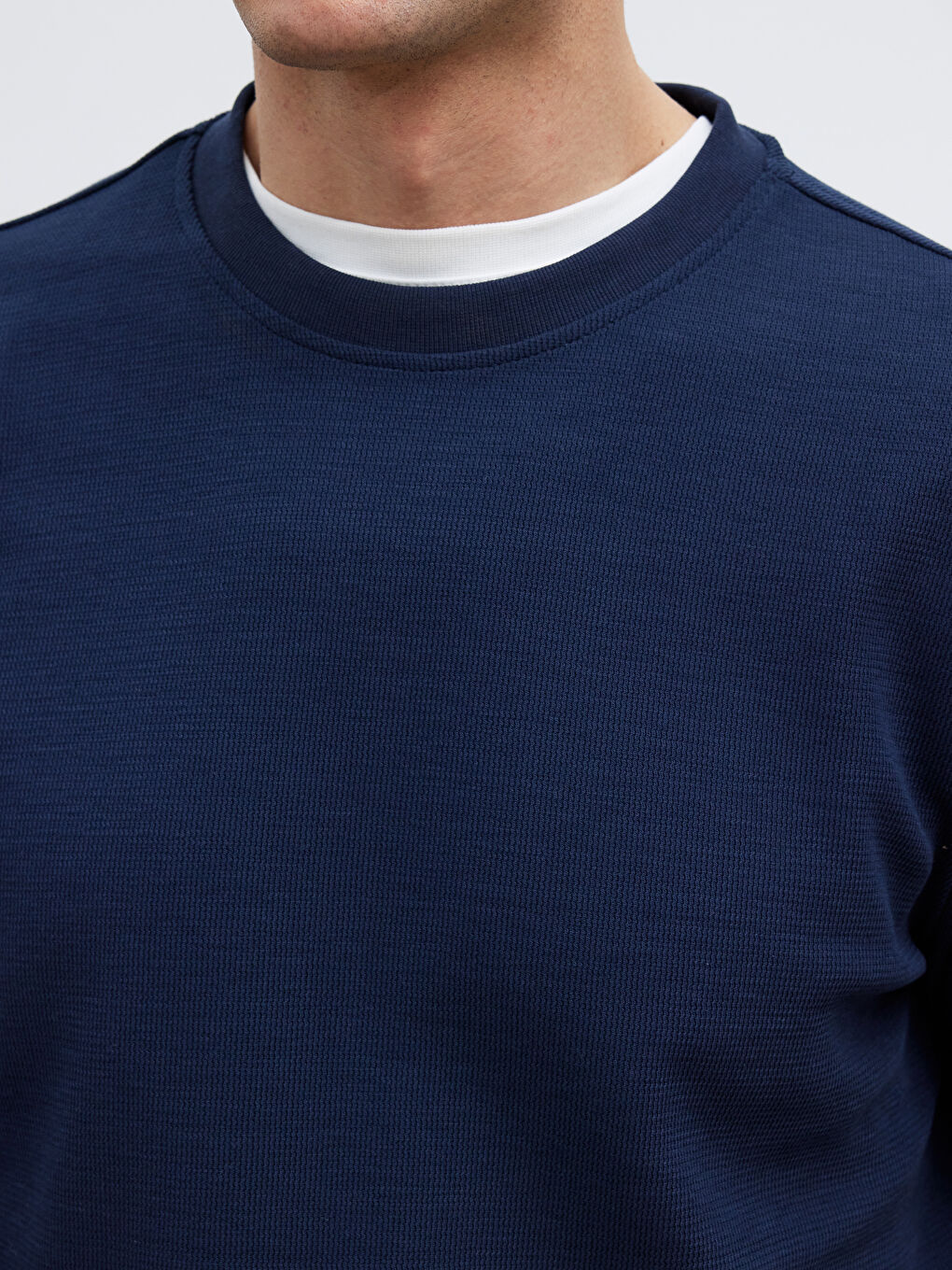 İndigo Bisiklet Yaka Uzun Kollu Erkek Tişört-2