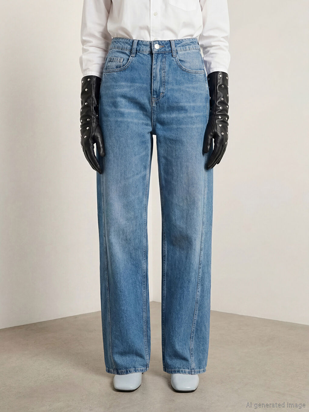 Mavi Wideleg Kadın Jean Pantolon-1