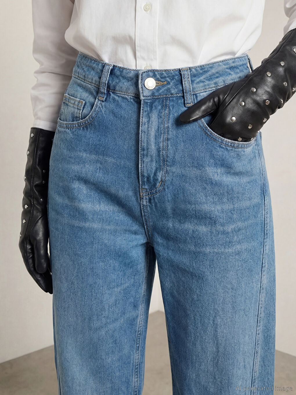 Mavi Wideleg Kadın Jean Pantolon-2