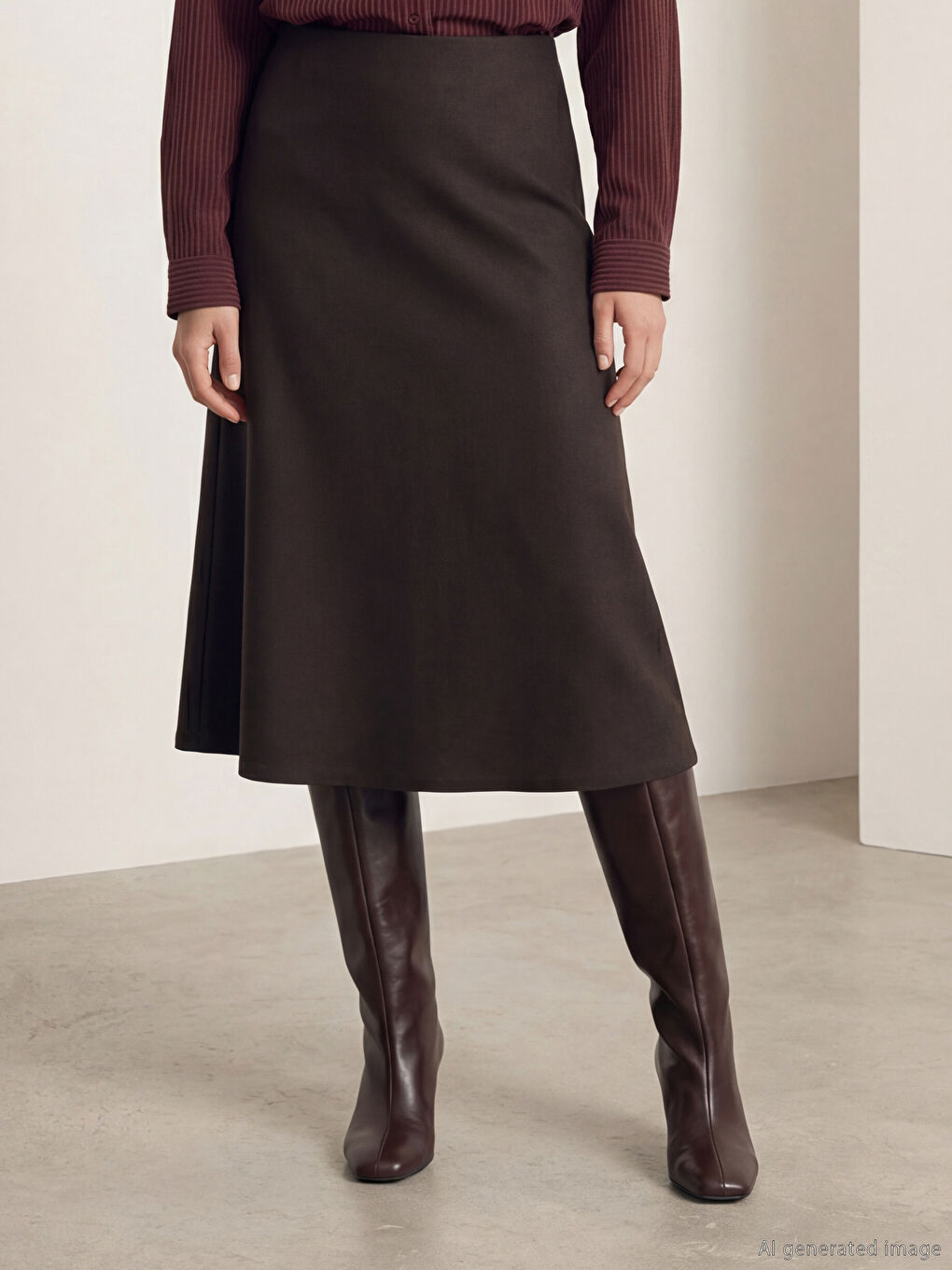 Kahverengi Beli Lastikli A Kesim Etek-1