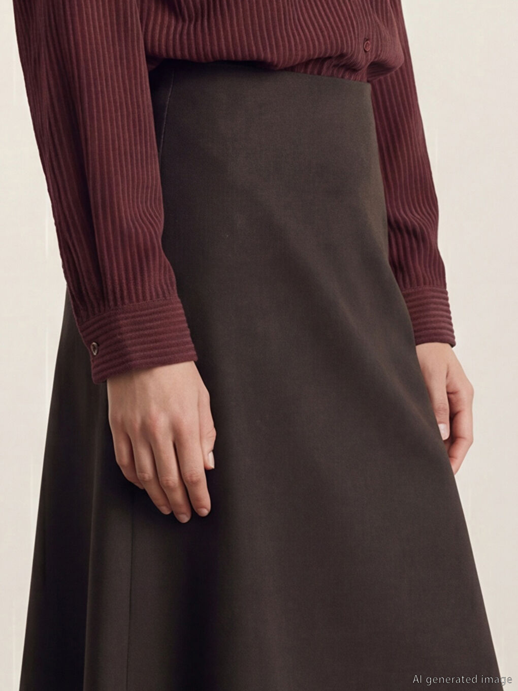 Kahverengi Beli Lastikli A Kesim Etek-2