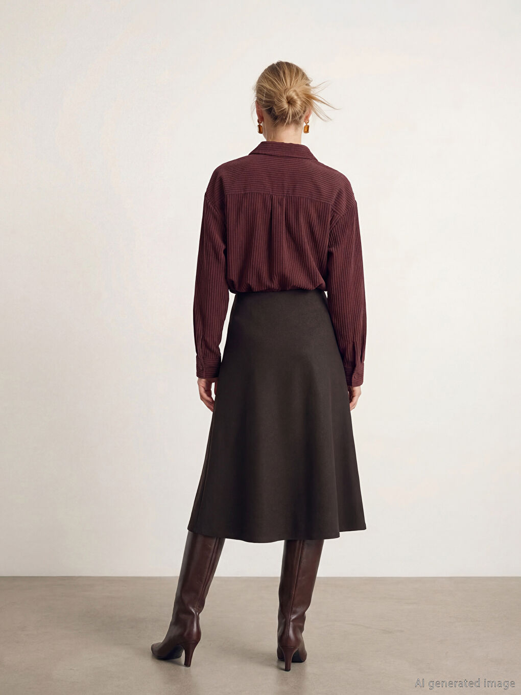 Kahverengi Beli Lastikli A Kesim Etek-3