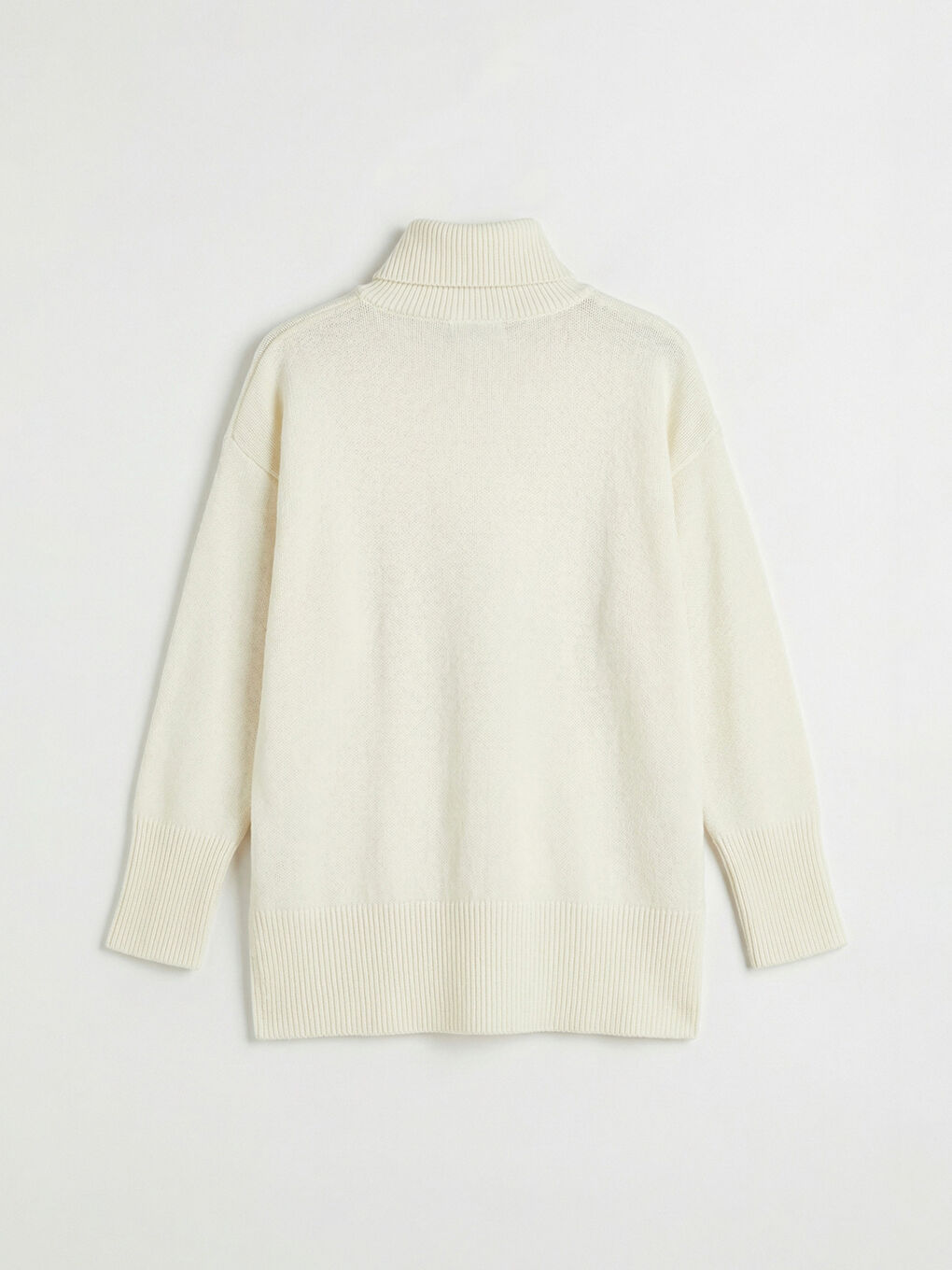 Ekru Balıkçı Yaka Metal Aksesuarlı Kadın Triko Kazak-3