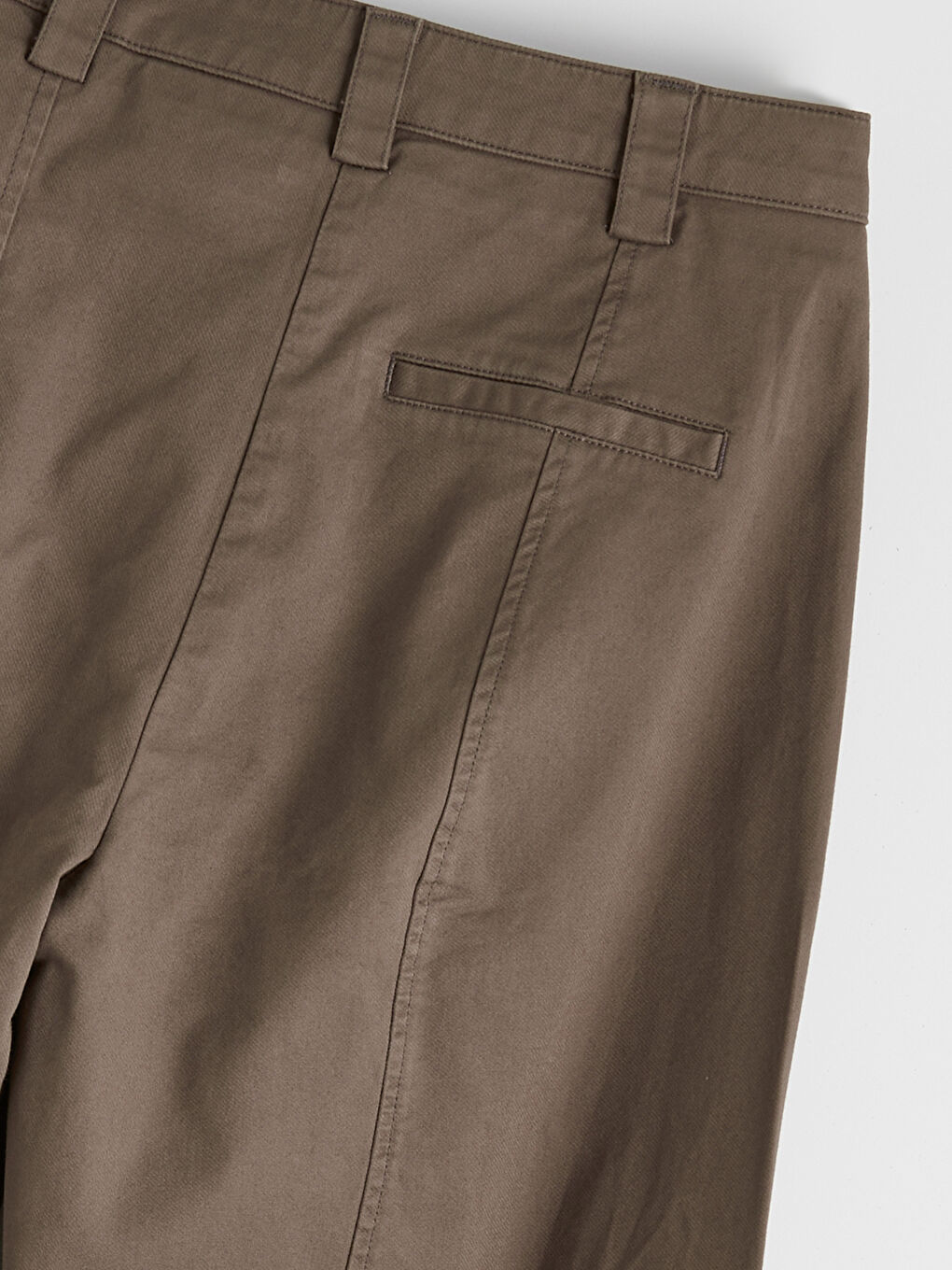 Kahverengi Yüksek Bel Geniş Paça Kadın Kargo Pantolon-6