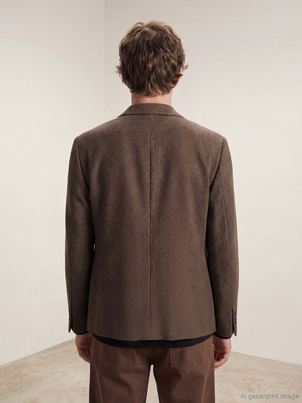 Bej Standart Kalıp Erkek Blazer Ceket-4