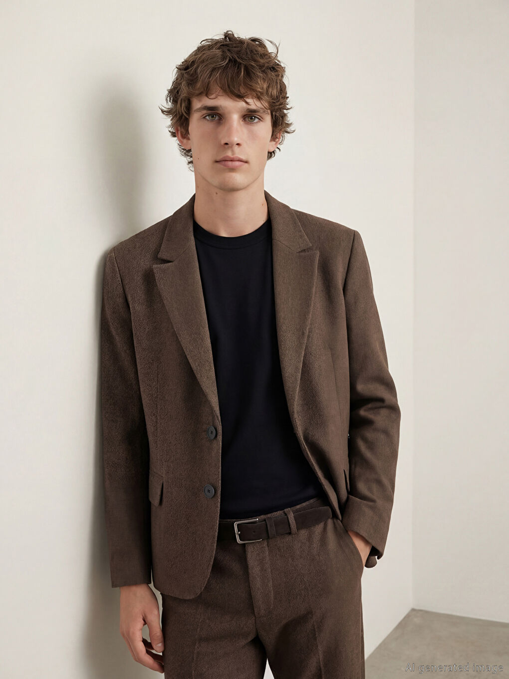 Bej Standart Kalıp Erkek Blazer Ceket