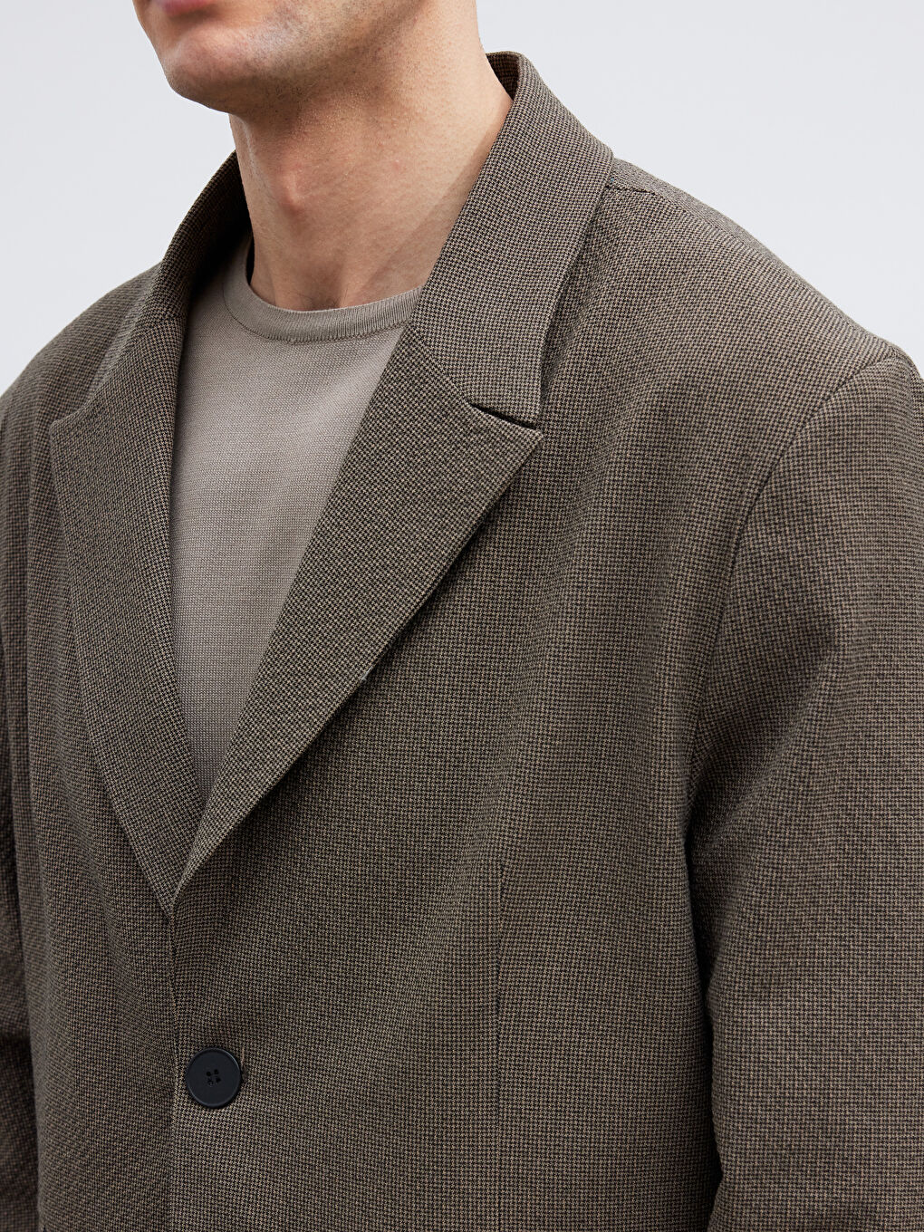 Kahverengi Standart Kalıp Erkek Blazer Ceket-2