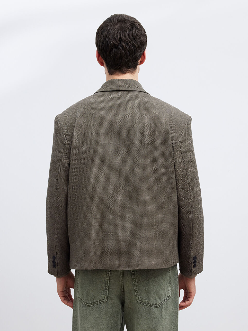 Kahverengi Standart Kalıp Erkek Blazer Ceket-4