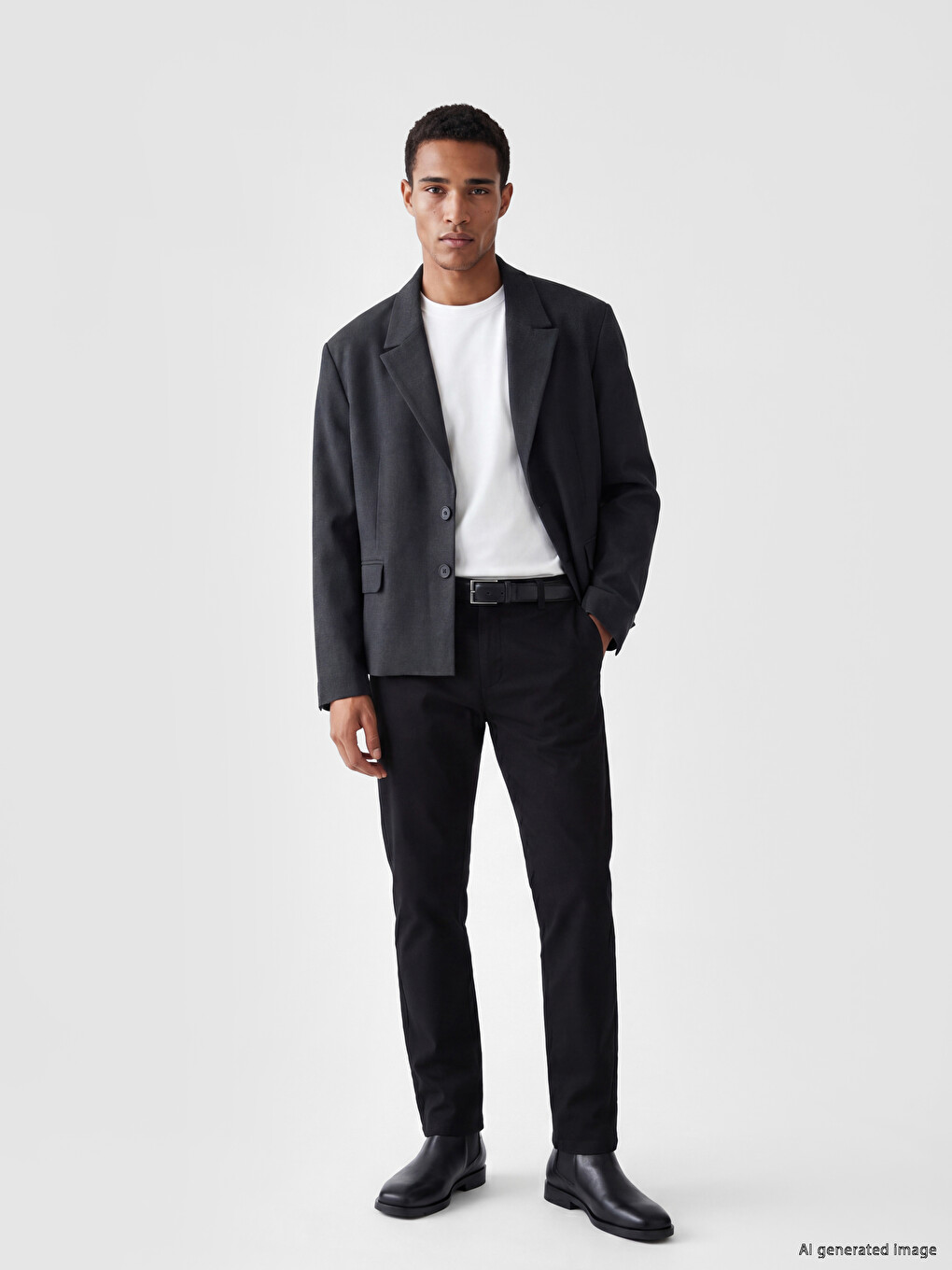 Bej Standart Kalıp Erkek Blazer Ceket-1