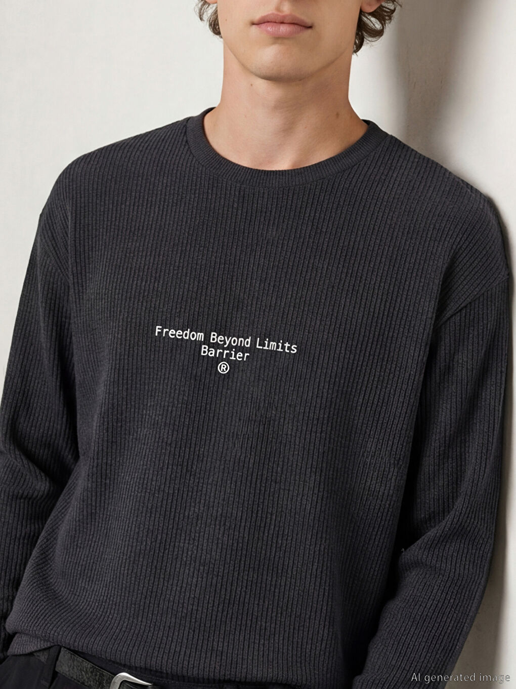 Antrasit Bisiklet Yaka Erkek Triko Kazak-2