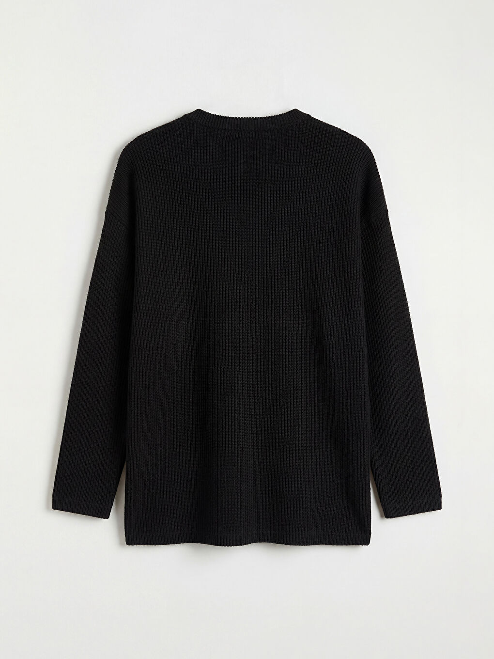 Siyah Bisiklet Yaka Erkek Triko Kazak-1