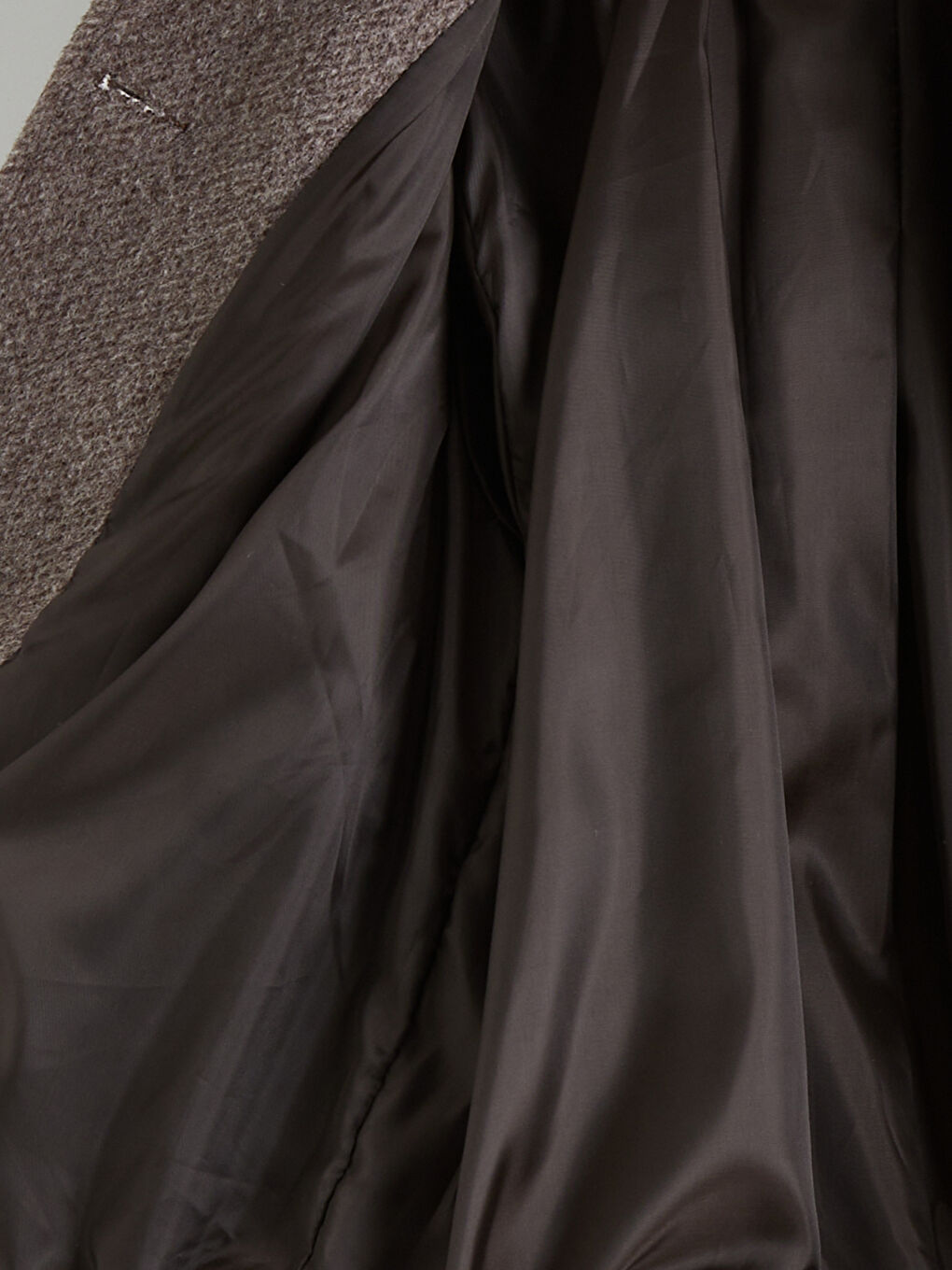 Kahverengi Şal Yaka Oversize Kadın Kaşe Kaban-8