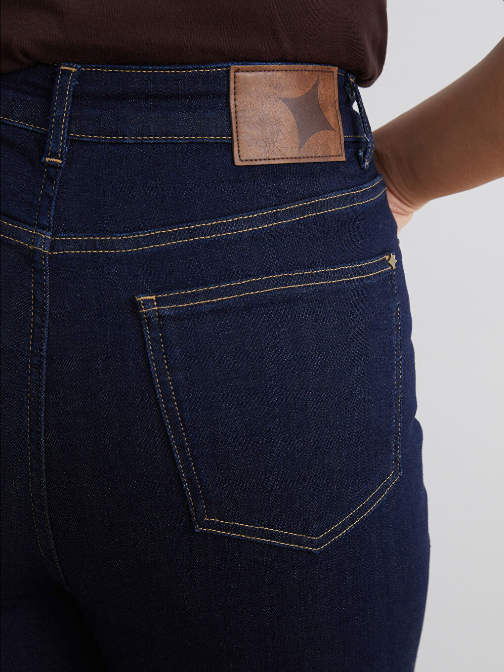 Lacivert Yüksek Bel Skinny Fit Kadın Jean Pantolon-3