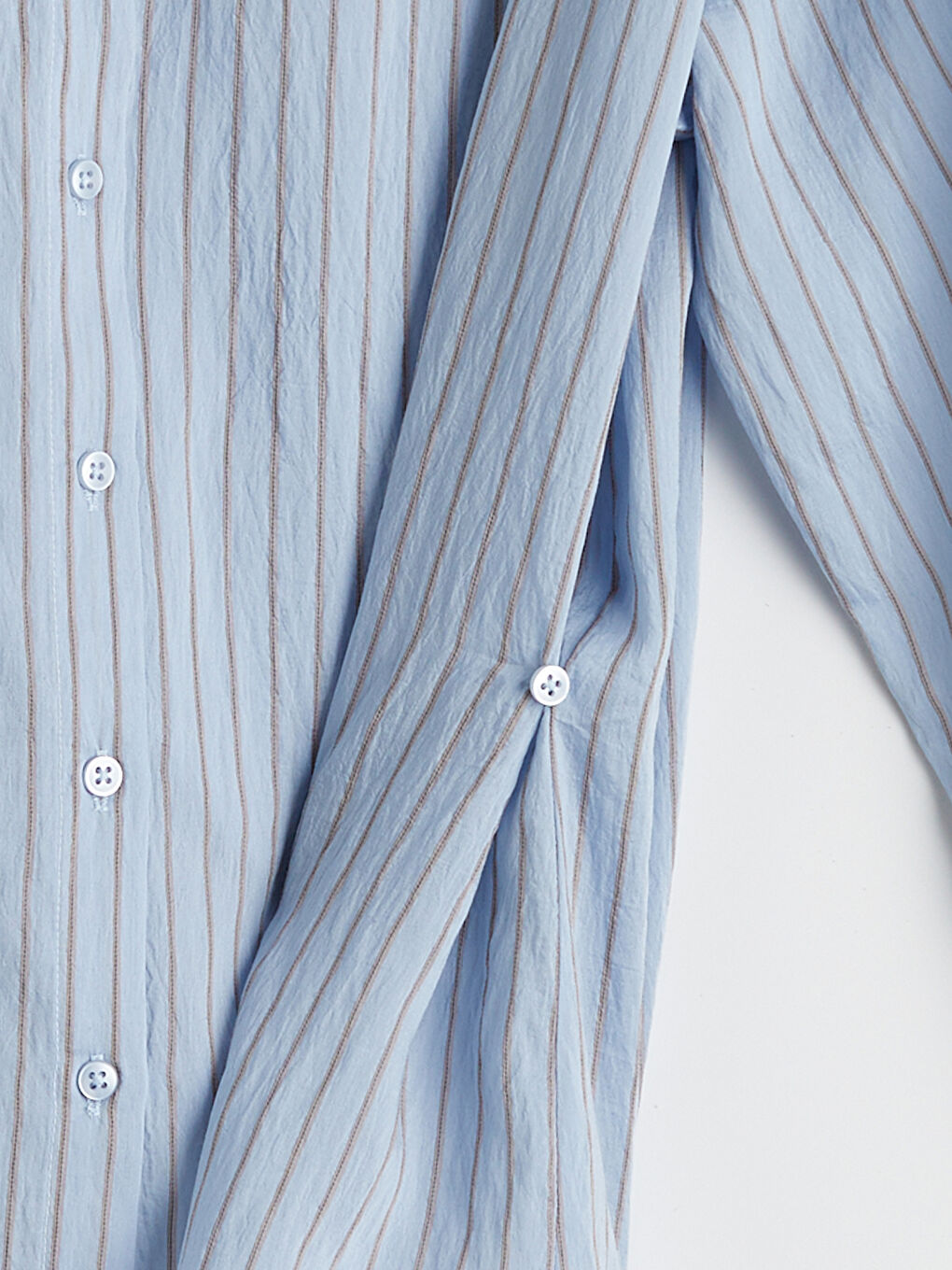 Mavi Çizgili Kadın Gömlek-2