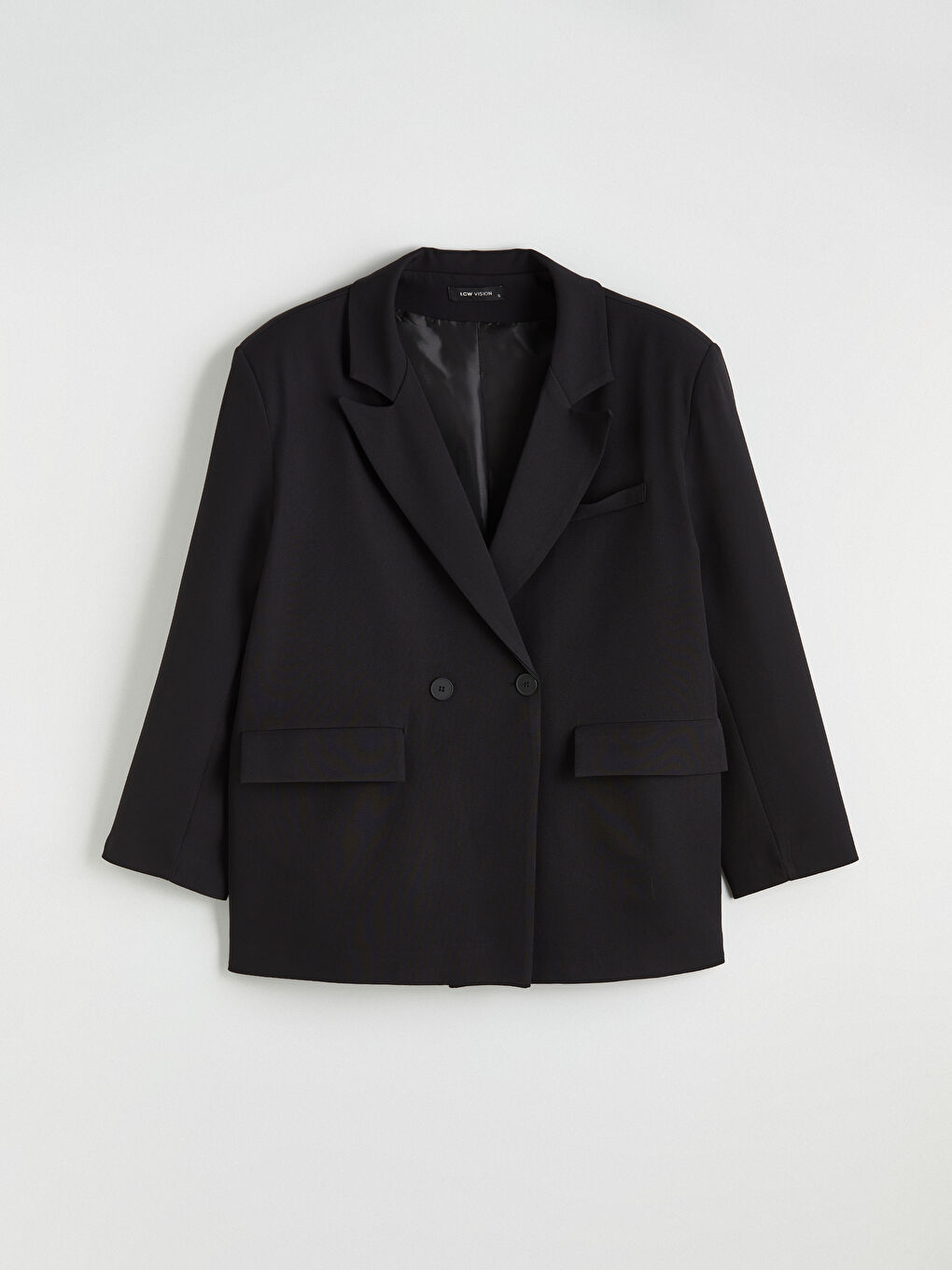 Siyah Kruvaze Yaka Kadın Blazer Ceket-5