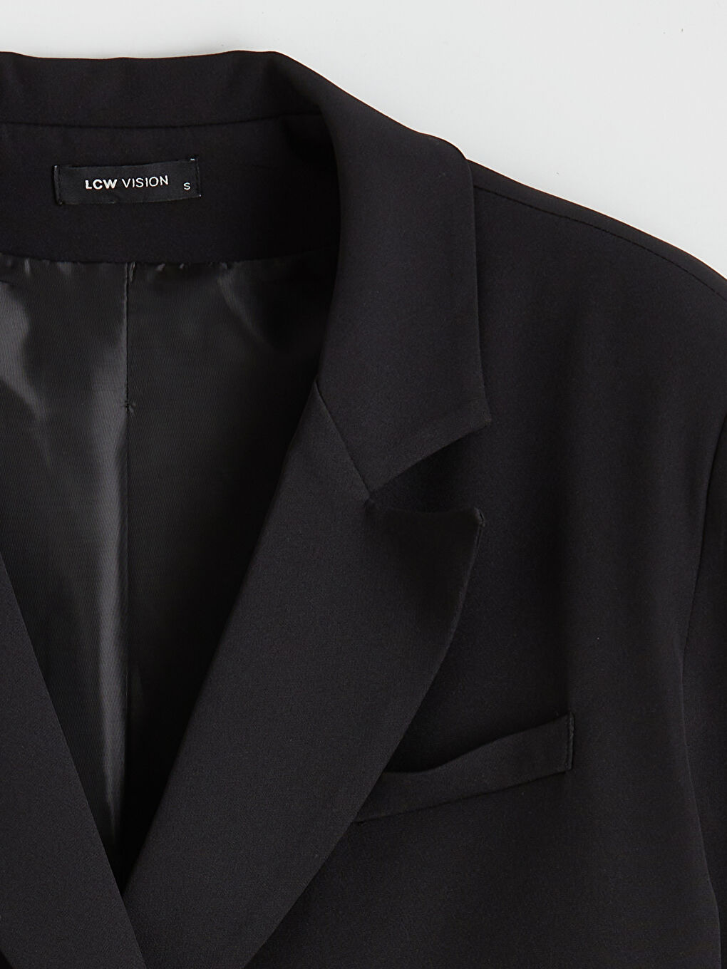 Siyah Kruvaze Yaka Kadın Blazer Ceket-6