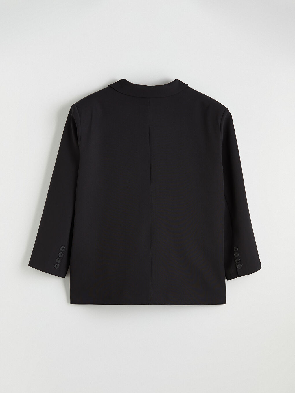 Siyah Kruvaze Yaka Kadın Blazer Ceket-7