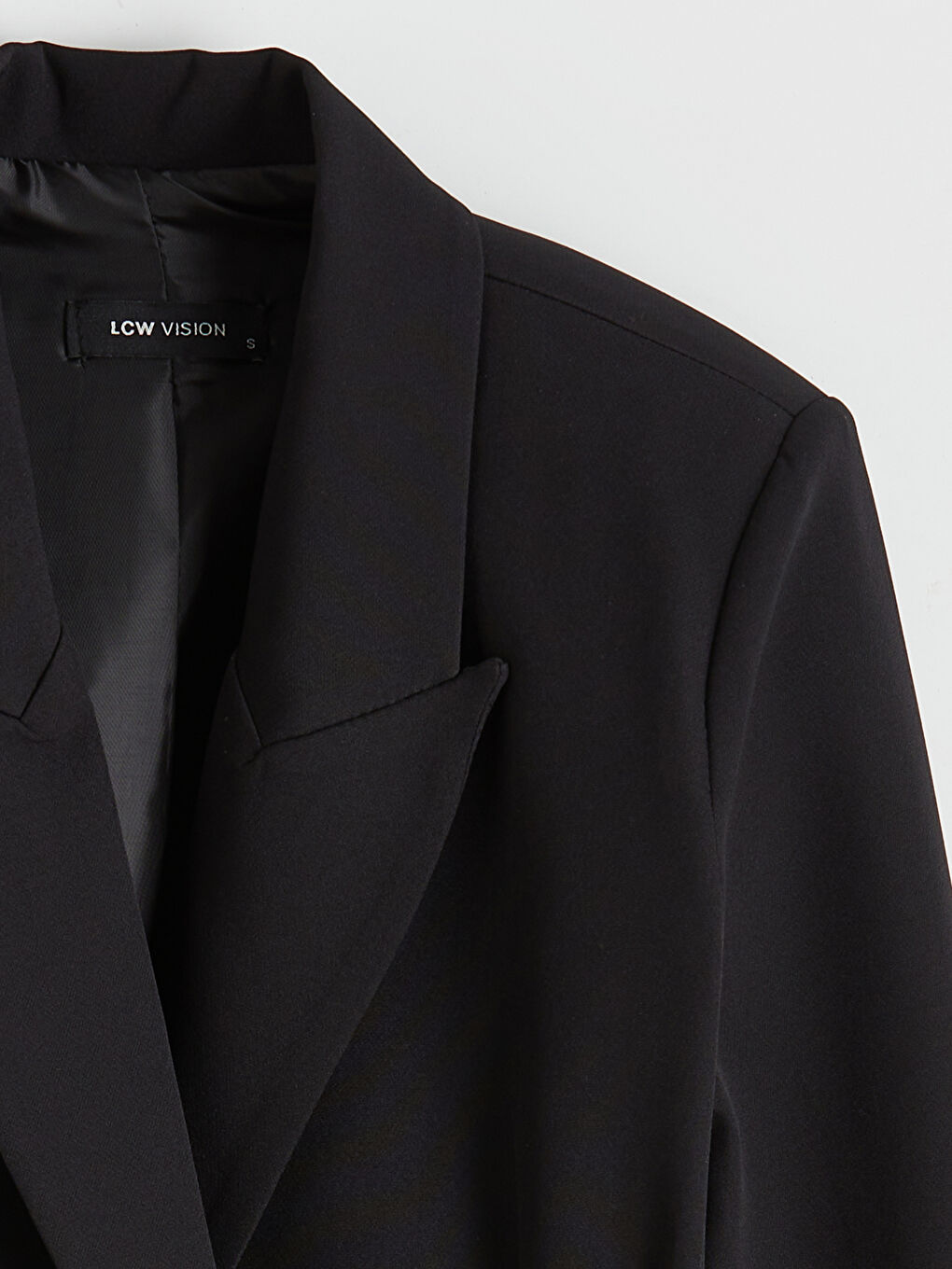 Siyah Kruvaze Yaka Kadın Blazer Ceket-6