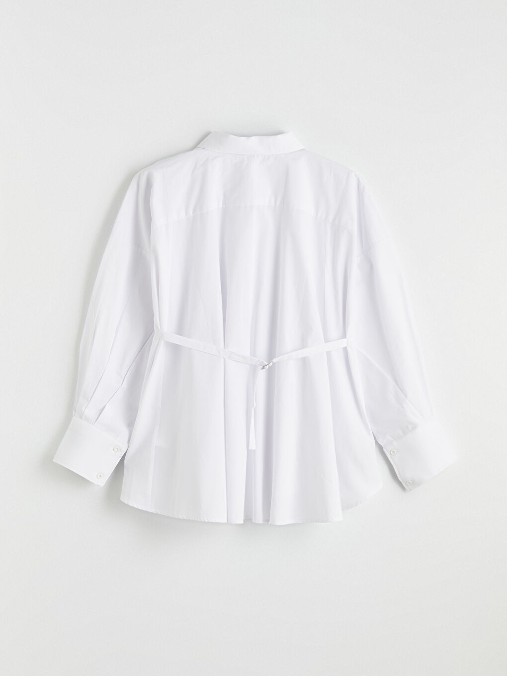 Beyaz Pens Detaylı Kadın Gömlek-4