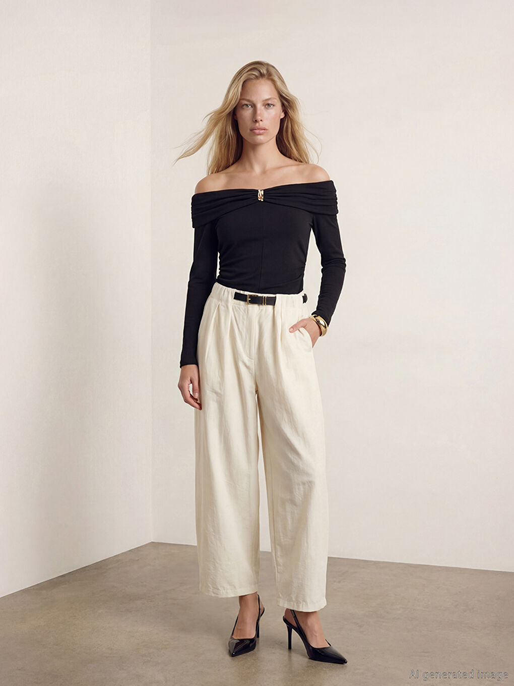 Siyah Kayık Yaka Kadın Body-1