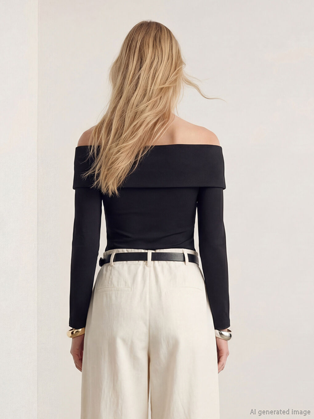 Siyah Kayık Yaka Kadın Body-3