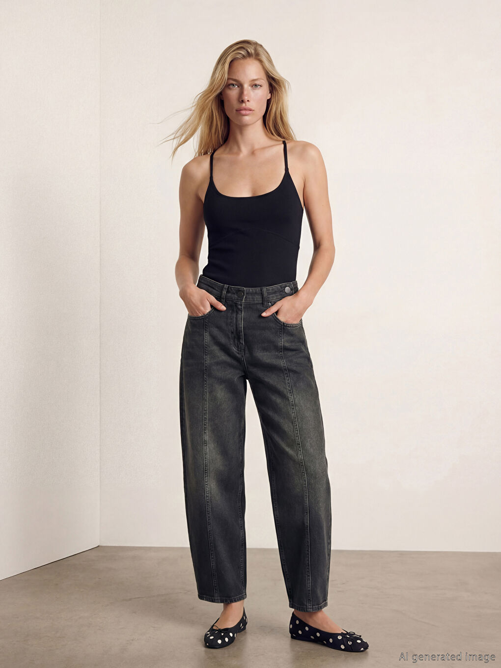 İndigo Barrel Fit Kadın Jean Pantolon