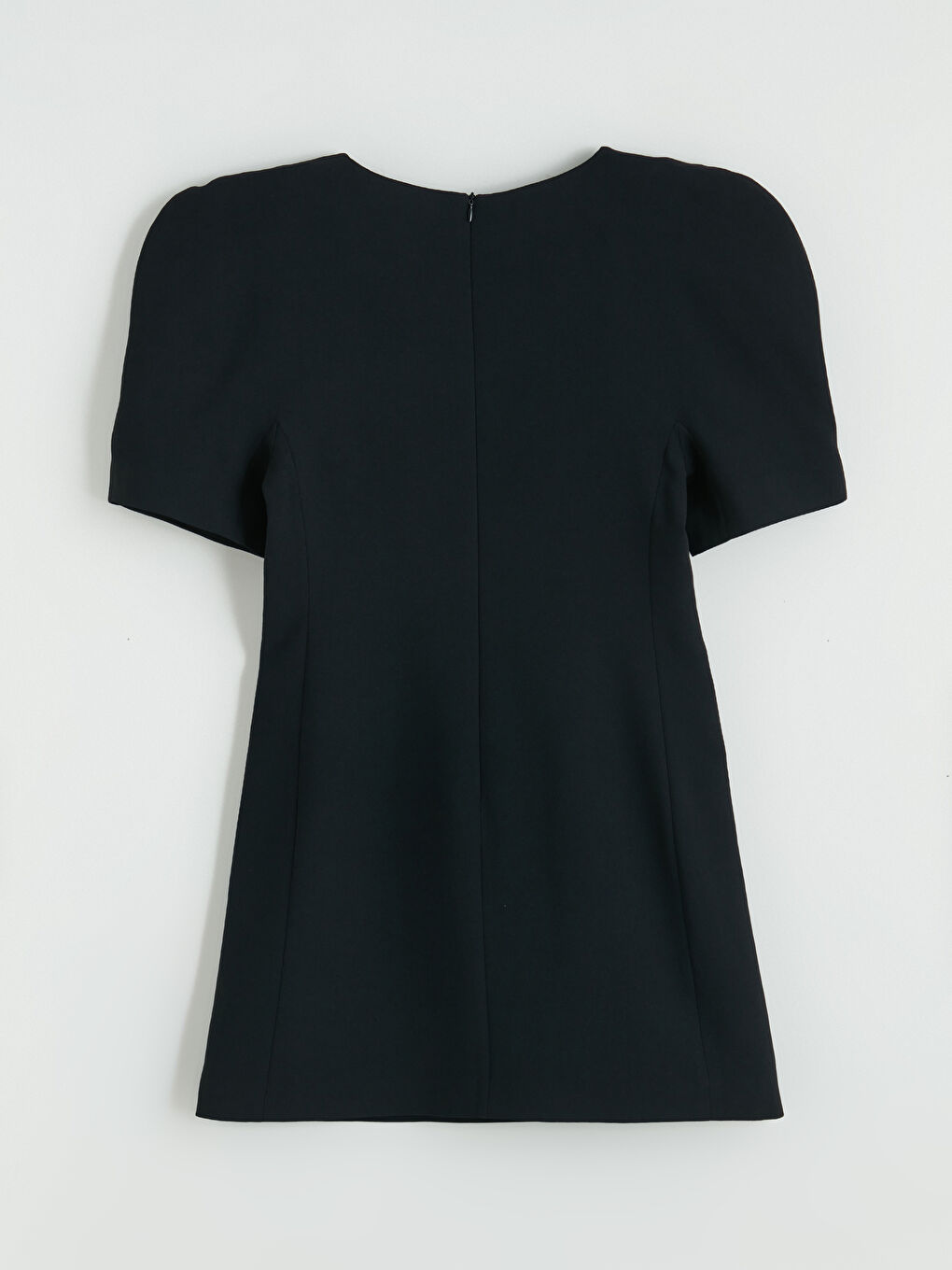 Siyah Karpuz Kollu Mini Elbise-6