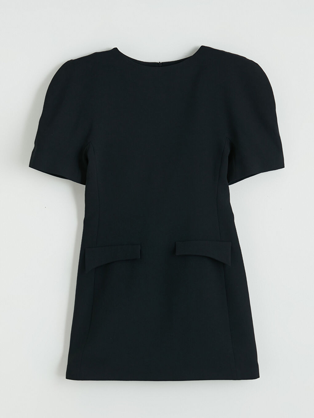 Siyah Karpuz Kollu Mini Elbise-4