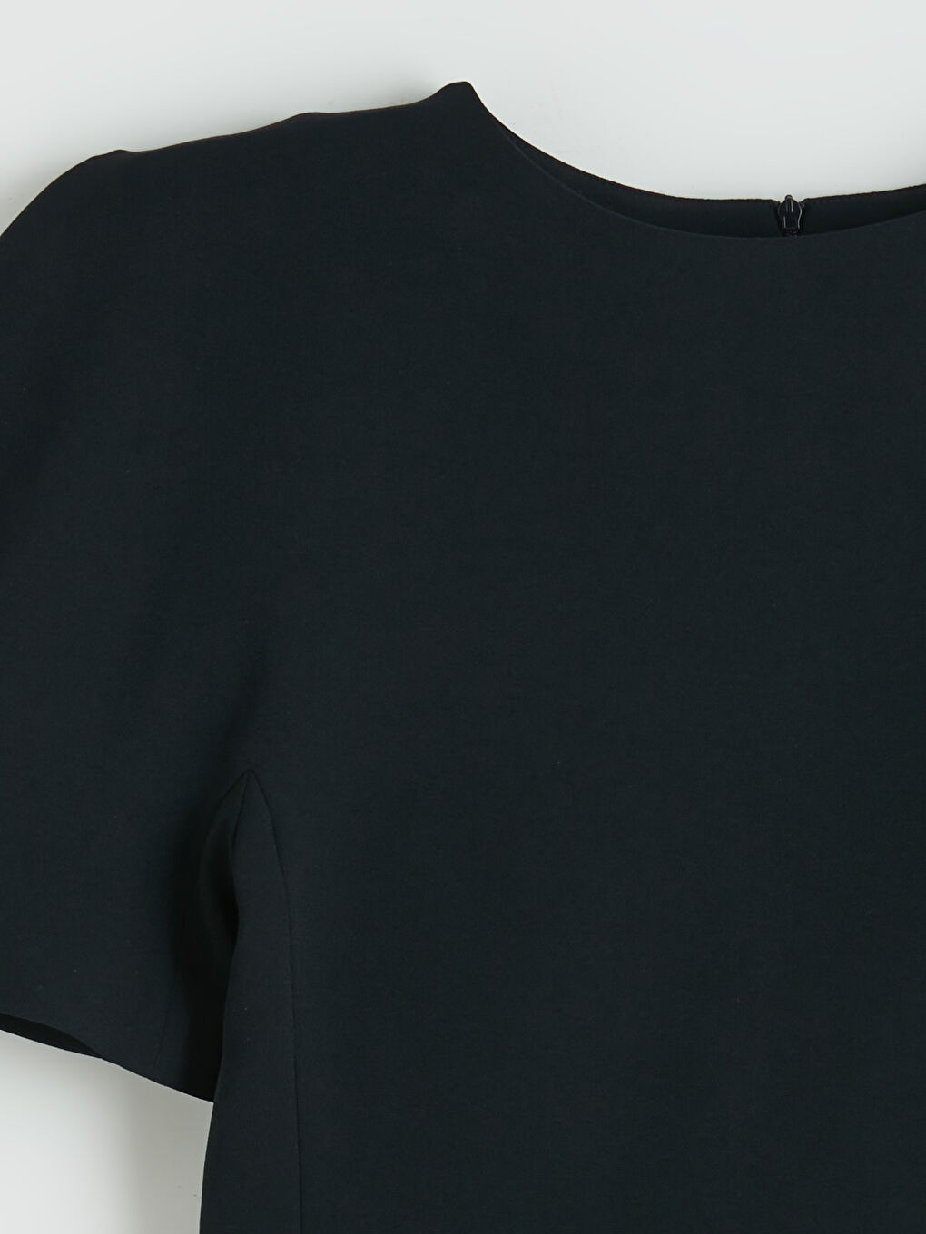 Siyah Karpuz Kollu Mini Elbise-5