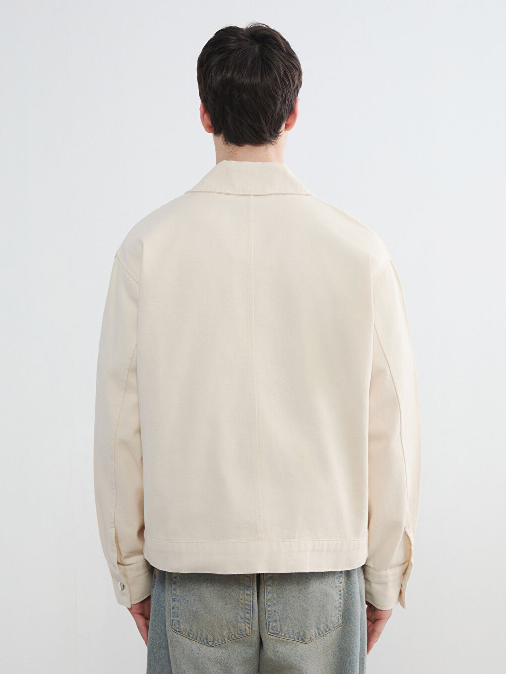 Ekru Standart Kalıp Erkek Ceket-3
