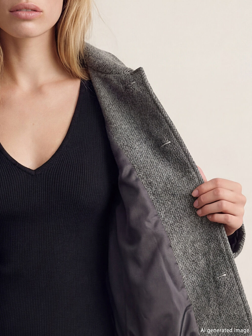 Antrasit Şal Yaka Oversize Kadın Kaşe Kaban-6