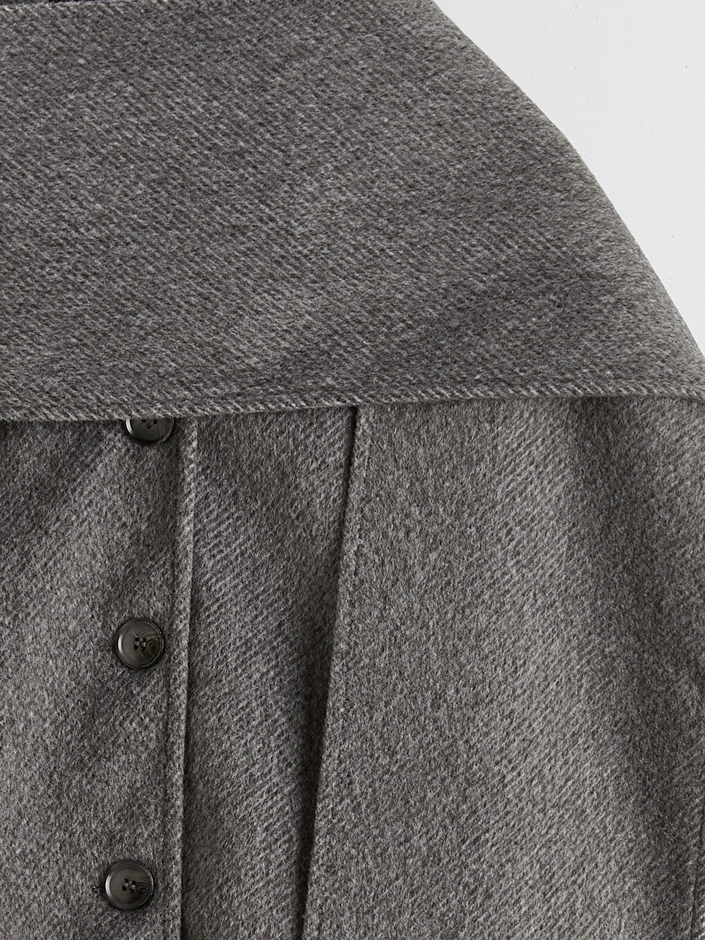 Antrasit Şal Yaka Oversize Kadın Kaşe Kaban-2