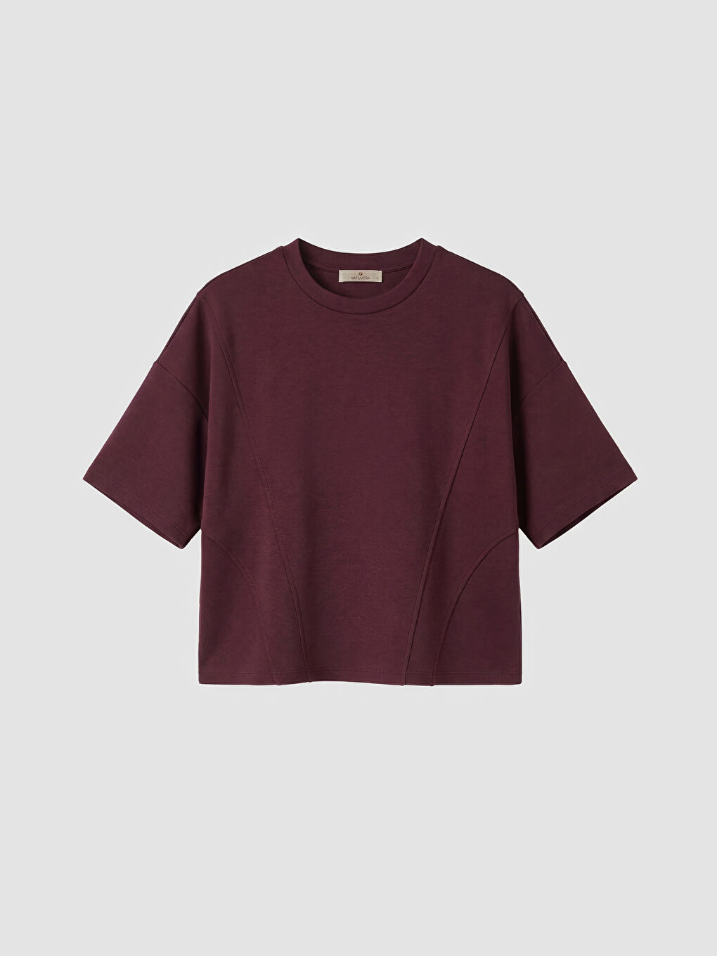 Bordo Bisiklet Yaka Kadın Tişört