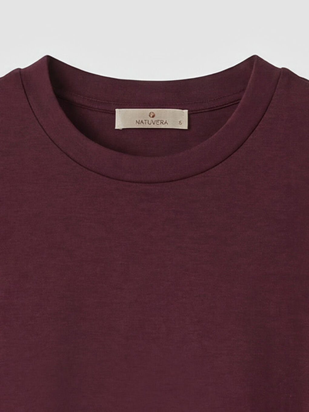 Bordo Bisiklet Yaka Kadın Tişört-2